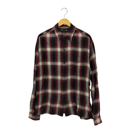 マインデニム MINEDENIM ピリング加工 オープンカラー オンブレチェック 長袖シャツ メンズ 2