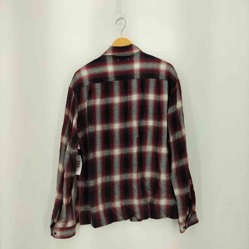 マインデニム MINEDENIM ピリング加工 オープンカラー オンブレチェック 長袖シャツ メンズ 2