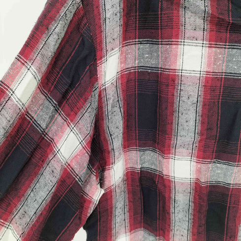 マインデニム MINEDENIM ピリング加工 オープンカラー オンブレチェック 長袖シャツ メンズ 2