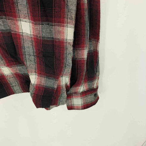 マインデニム MINEDENIM ピリング加工 オープンカラー オンブレチェック 長袖シャツ メンズ 2