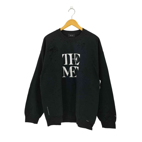 デラックス DELUXE × THE MET MET LOGO CREW メットロゴ ダメージ加工 クルーネックスウェットトレーナー メンズ L