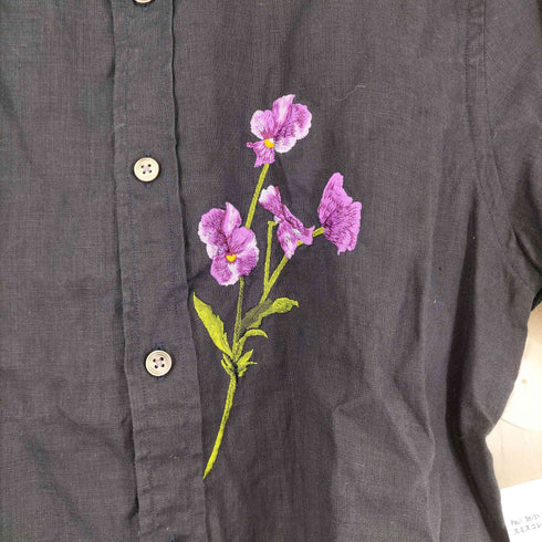 ポールスミスコレクション Paul Smith COLLECTION 花刺繍 S/S リネンシャツ メンズ S