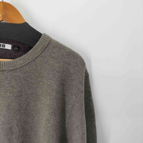 ユニクロユー UNIQLO U バイカラーラムクルーネックセーター メンズ JPN:L