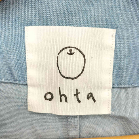 オオタ ohta ノーカラー ダブルジップ デニムシャンブレージャケット レディース FREE