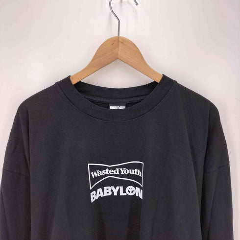 ウェイステッドユース WASTED YOUTH babylon Longsleeve T-Shirt 両面プリント クルーネックカットソー メンズ JPN:XL