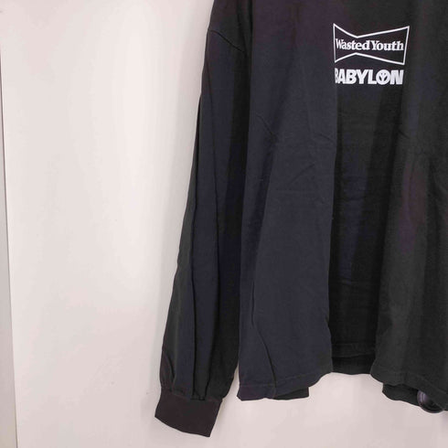 ウェイステッドユース WASTED YOUTH babylon Longsleeve T-Shirt 両面プリント クルーネックカットソー メンズ JPN:XL