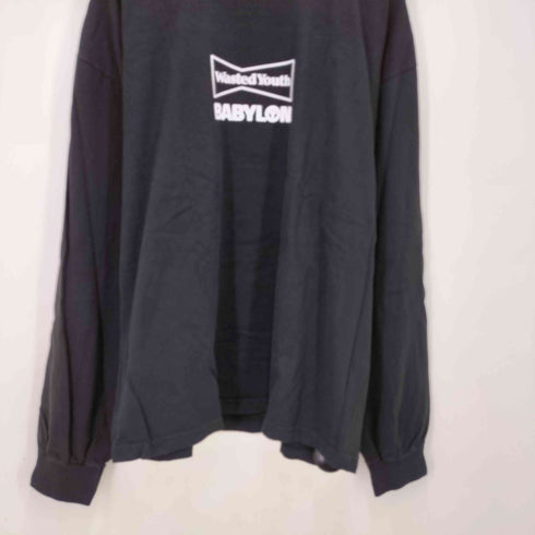 ウェイステッドユース WASTED YOUTH babylon Longsleeve T-Shirt 両面プリント クルーネックカットソー メンズ JPN:XL