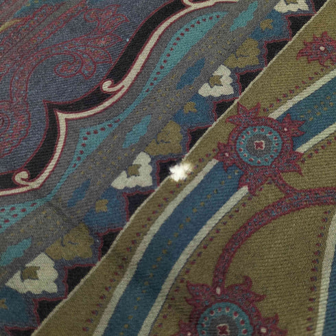 エトロミラノ ETRO MILANO イタリア製 シルクウール総柄スカーフ レディース