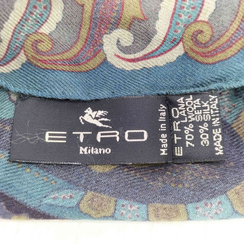 エトロミラノ ETRO MILANO イタリア製 シルクウール総柄スカーフ レディース
