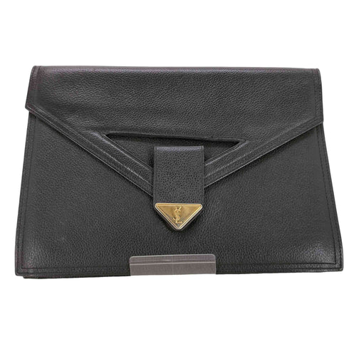 イヴサンローラン Yves Saint Laurent LOGO LEATHER CLUTCH BAG メンズ