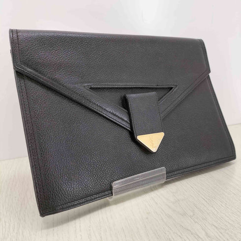 イヴサンローラン Yves Saint Laurent LOGO LEATHER CLUTCH BAG メンズ