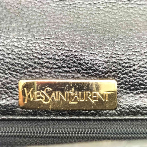 イヴサンローラン Yves Saint Laurent LOGO LEATHER CLUTCH BAG メンズ