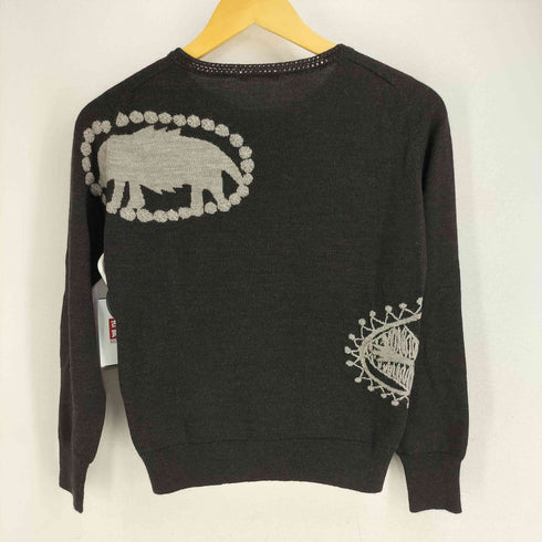 ミナペルホネン mina perhonen 両面刺繍 ジャガード ウール ニット カーディガン レディース JPN:36