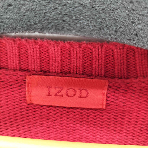 アイゾッド IZOD ワンポイント ロゴ 刺繍 アーガイル柄 コットン ニット セーター メンズ import:L