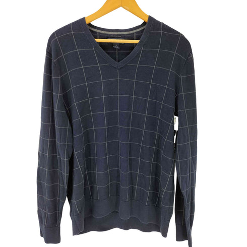 ランズエンド LANDS END SUPIMA COTTON スーピマコットン グラフチェック ニット カットソー メンズ import:L