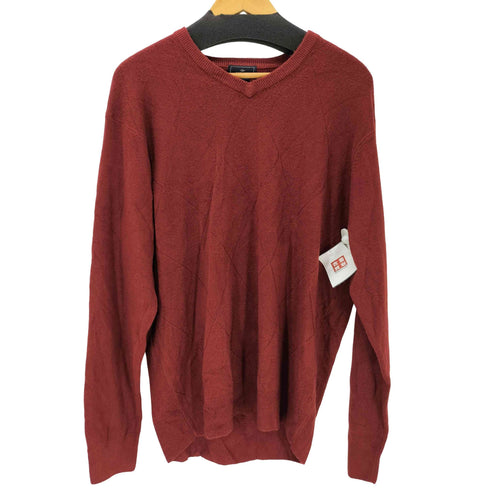 ドッカーズ DOCKERS 凹凸 アーガイル柄 Vネック アクリル ニット セーター メンズ import:XL