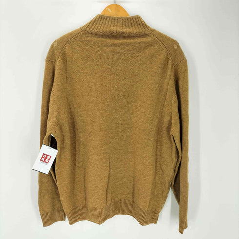 ジョスエーバンク Jos A Bank 00S LAMBS WOOL ラムウール ナイロン 花柄 ハーフジップ ニット セーター メンズ import:L