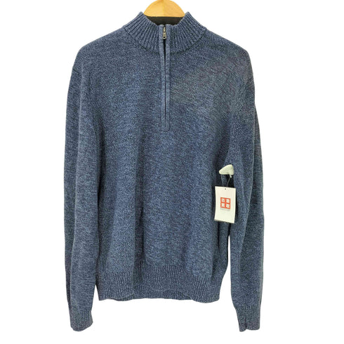 アイゾッド IZOD メランジ コットン ハーフジップ ニット セーター メンズ import:L