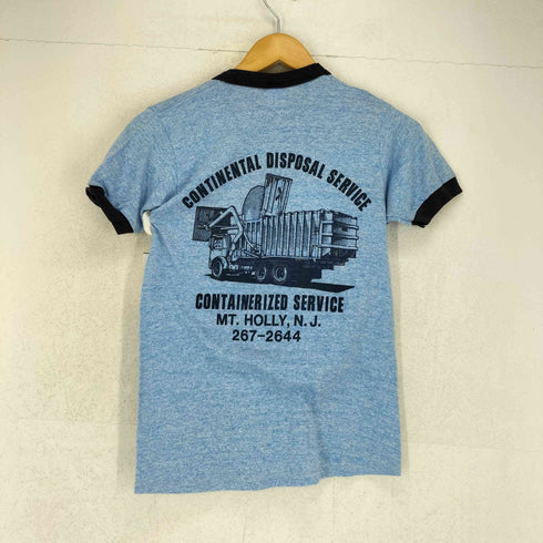 ジャージーズ JERZEES BY RUSSELL 80s USA製 両面プリントリンガーTシャツ レディース S