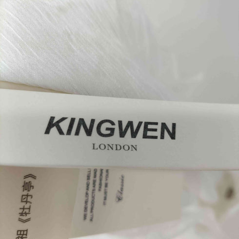 KINGWEN パールチュールロングスカート レディース