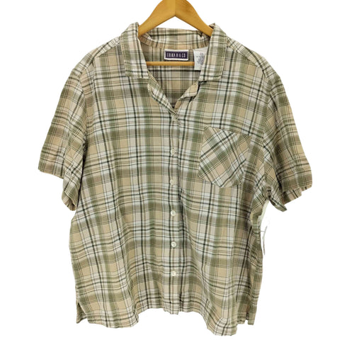 ERIKA II & CO. オープンカラーチェックシャツ メンズ 2XL