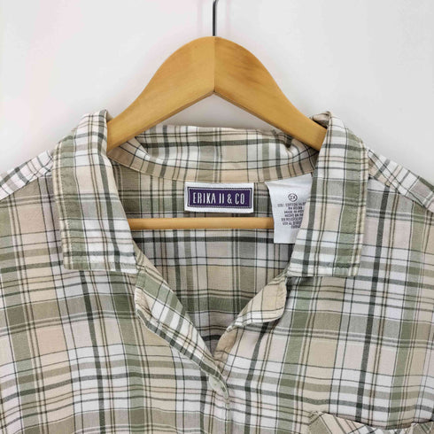 ERIKA II & CO. オープンカラーチェックシャツ メンズ 2XL