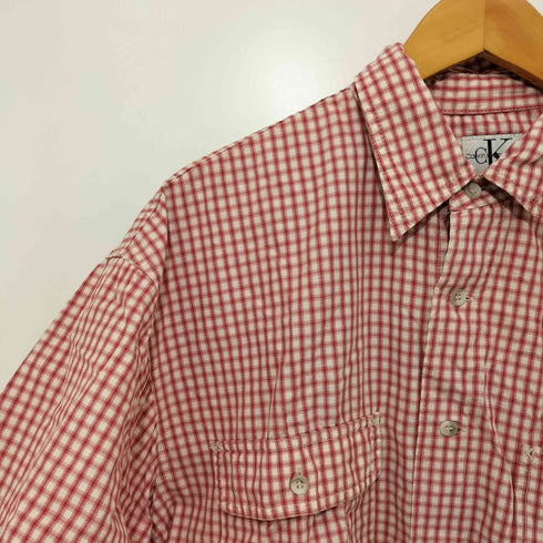 カルバンクラインジーンズ Calvin Klein Jeans フロントポケット チェック柄 S/S シャツ メンズ import:L