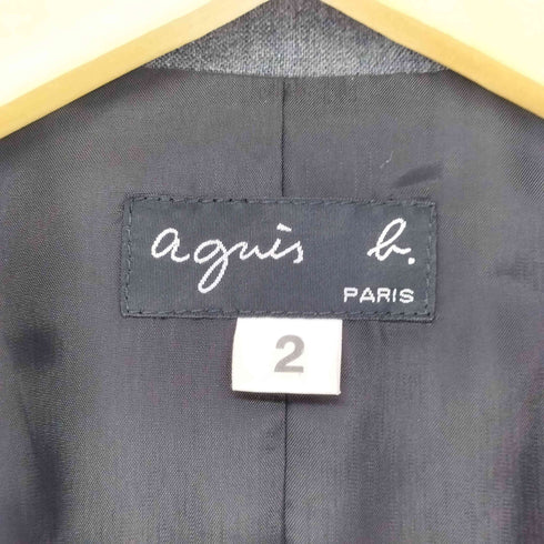 アニエスベー agnes b. ピークドラペル ウール ダブルブレストテーラードジャケット レディース 2