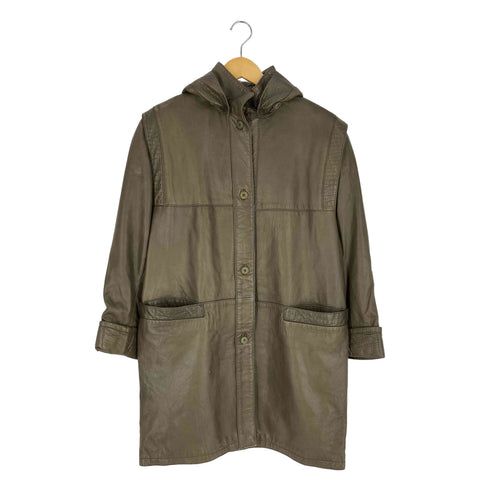 ベラペレ VERA PELLE クロコ柄 フェイクレザーコート レディース