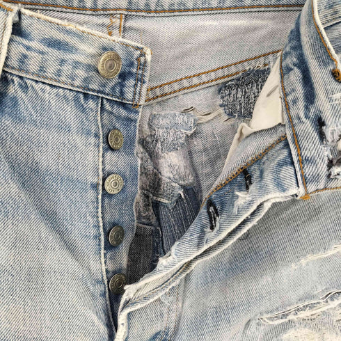 リーバイス Levis 90s 501 ボタン裏524 リペアデザイン クラッシュテーパードデニムパンツ メンズ