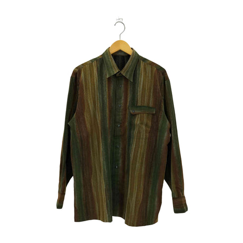 MONTONY MENS 総柄デザイン レギュラーカラー 長袖シャツ メンズ LL