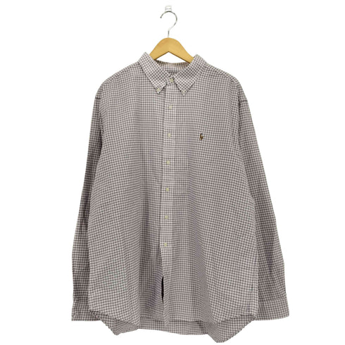 ラルフローレン RALPH LAUREN CLASSIC FIT ポニー刺繍 マドラスチェック BD 長袖シャツ メンズ XXL