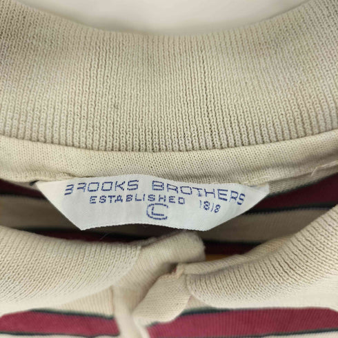 ブルックスブラザーズ BROOKS BROTHERS 三角タグ ボーダー柄 半袖ポロシャツ メンズ L