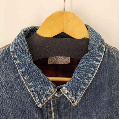 ポロラルフローレン POLO RALPH LAUREN 白タグ 裏起毛 デニムジャケット メンズ import:L