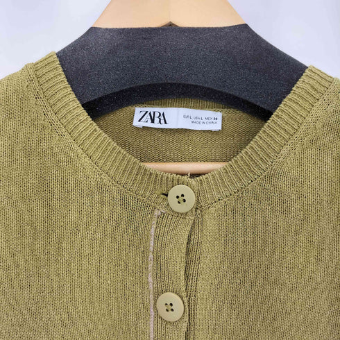 ザラ ZARA ショート丈ニットカーディガン レディース L