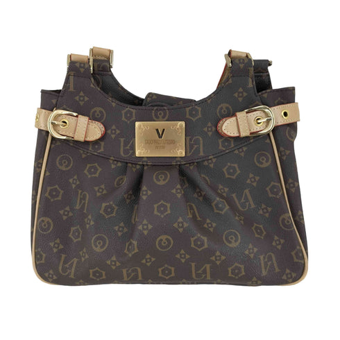 UGO VALENTINO モノグラム総柄 レザーハンドバッグ レディース