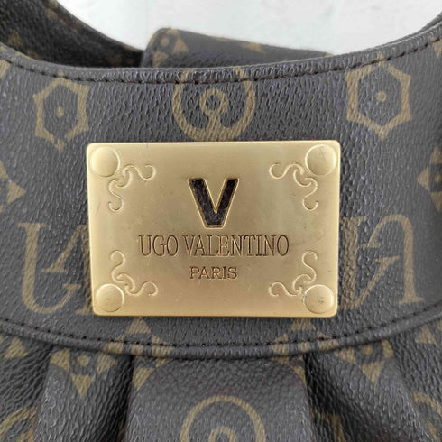UGO VALENTINO モノグラム総柄 レザーハンドバッグ レディース