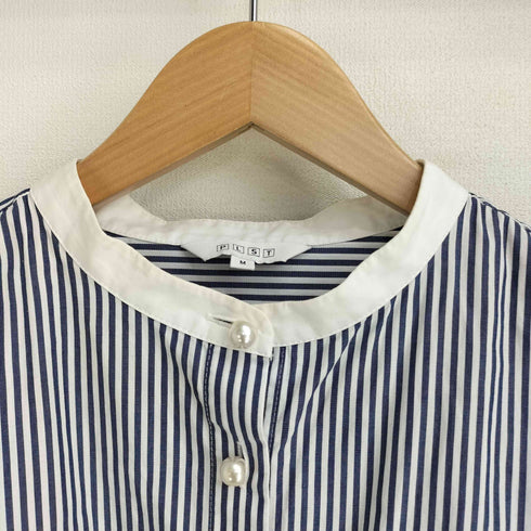 プラステ PLST ティアードスリーブバンドカラーシャツ レディース import:M