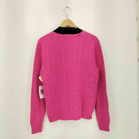 ラルフローレンスポーツ RALPH LAUREN SPORT ポニー刺繍 コットン Vネックケーブルニットセーター レディース XL