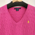 ラルフローレンスポーツ RALPH LAUREN SPORT ポニー刺繍 コットン Vネックケーブルニットセーター レディース XL