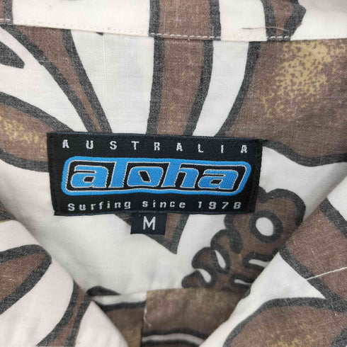aloha australia ボタニカルデザイン オープンカラー 半袖シャツ メンズ M