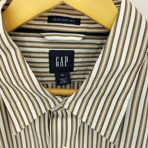 ギャップ Gap ストライプ レギュラーカラー長袖シャツ メンズ XL