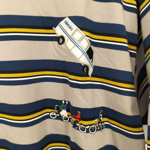グラニフ graniph ボーダー柄 ムービー刺しゅうTシャツ メンズ JPN:XL