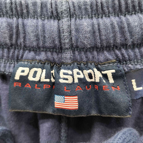 ポロスポーツラルフローレン POLO SPORT RALPH LAUREN 星条旗 ロゴ刺繍 2ストライプ サイドライン スウェット ハーフパンツ ショーツ メンズ L