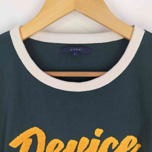 シーピーシーエム CPCM 刺繍 クルーネック リンガーTシャツ メンズ JPN:L