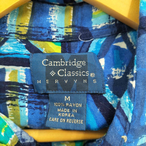 Cambridge Classics Mervyns 90S レーヨン S/S 総柄 シャツ メンズ import:M