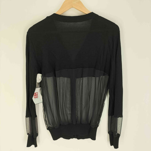 ミー イッセイミヤケ me ISSEY MIYAKE シアー切替 レーヨン混 アクリル カーディガン レディース