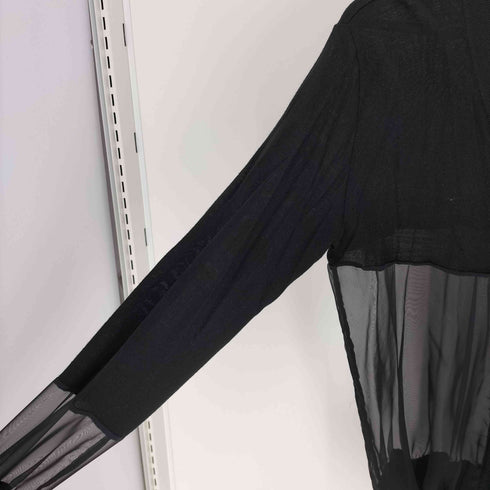 ミー イッセイミヤケ me ISSEY MIYAKE シアー切替 レーヨン混 アクリル カーディガン レディース