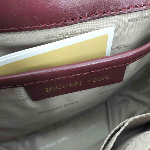 マイケルコース Michael Kors Mott Leather and Suede Saddle Bag モットレザー スウェード サドル バッグ ショルダー バッグ レディース