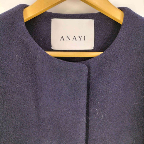 アナイ ANAYI ウール ノーカラーコート レディース JPN:38